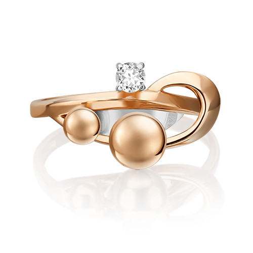 Кольцо «Совершенство» из комбинированного золота с натуральным топазом white 01-5516-00-201-1111