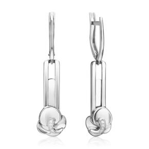 Серьги с английским замком из белого золота с бриллиантами 02-5021-00-101-1120