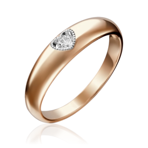 Кольцо из красного золота с бриллиантом 01-5161-00-101-1110-30