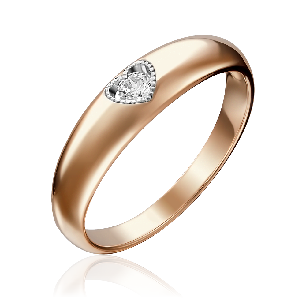Кольцо из красного золота с бриллиантом 01-5161-00-101-1110-30