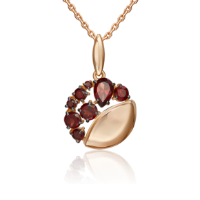 Подвеска из красного золота с гранатами 03-3563-00-204-1110