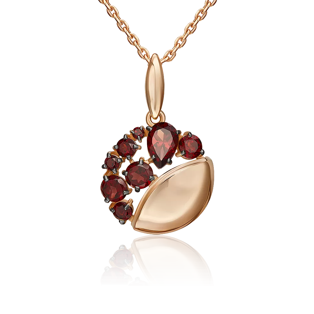 Подвеска из красного золота с гранатами 03-3563-00-204-1110