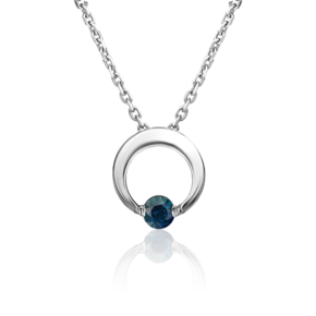 Подвеска-бегунок из платины с сапфиром 03-3099-00-102-2100-30