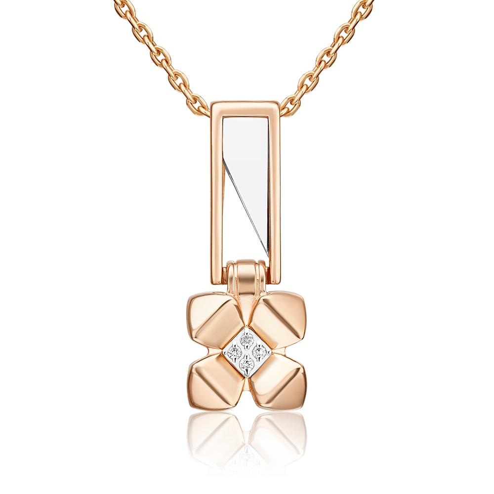 Подвеска из комбинированного золота с бриллиантами 03-3358-00-101-1111