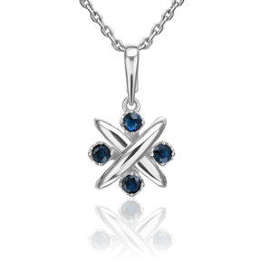Подвеска из белого золота с сапфирами 03-3653-00-102-1120