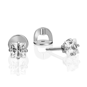 Серьги-пусеты из белого золота с фианитом 02-4549-00-401-1120