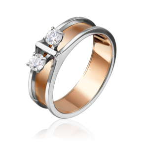 Кольцо из комбинированного золота с фианитами 01-5140-00-501-1111-38
