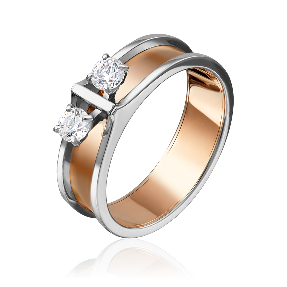 Кольцо из комбинированного золота с фианитами 01-5140-00-501-1111-38