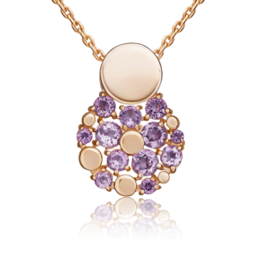 Подвеска из красного золота с аметистами