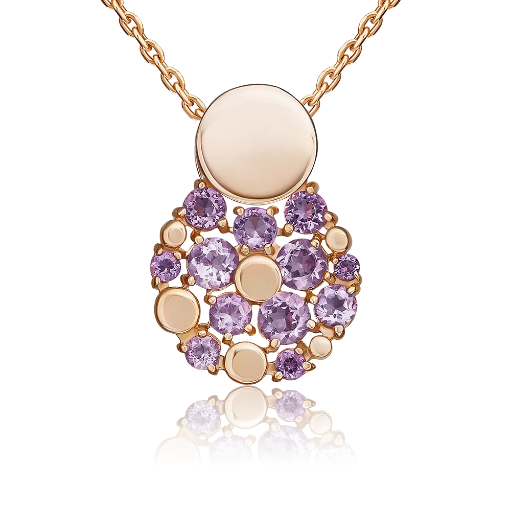 Подвеска из красного золота с аметистами 03-3571-00-203-1110