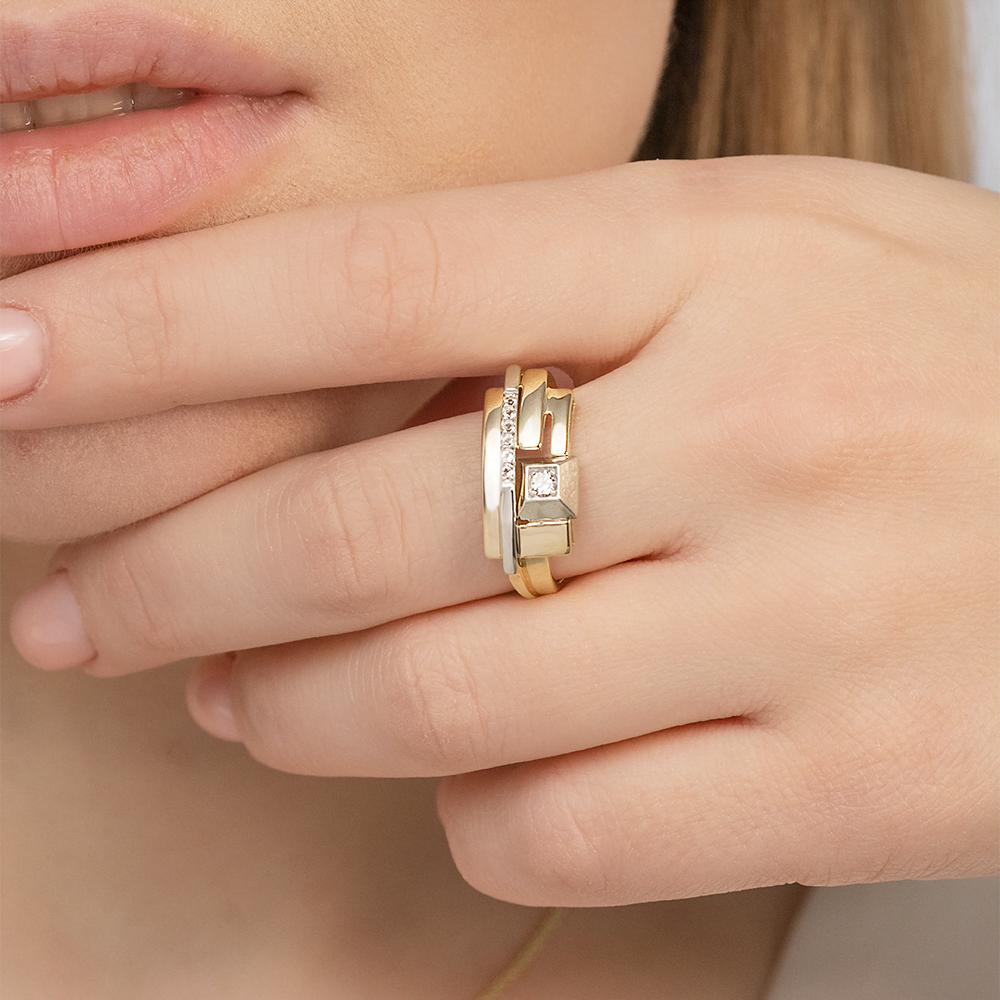 Кольцо из комбинированного золота с натуральными топазами white 01-5621-00-201-1121