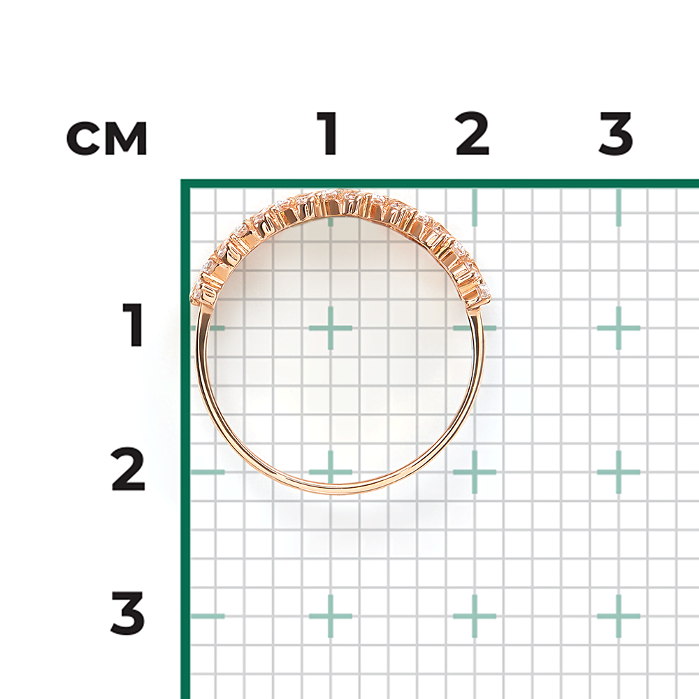 Кольцо из красного золота с фианитами 01-3935-00-501-1110-38