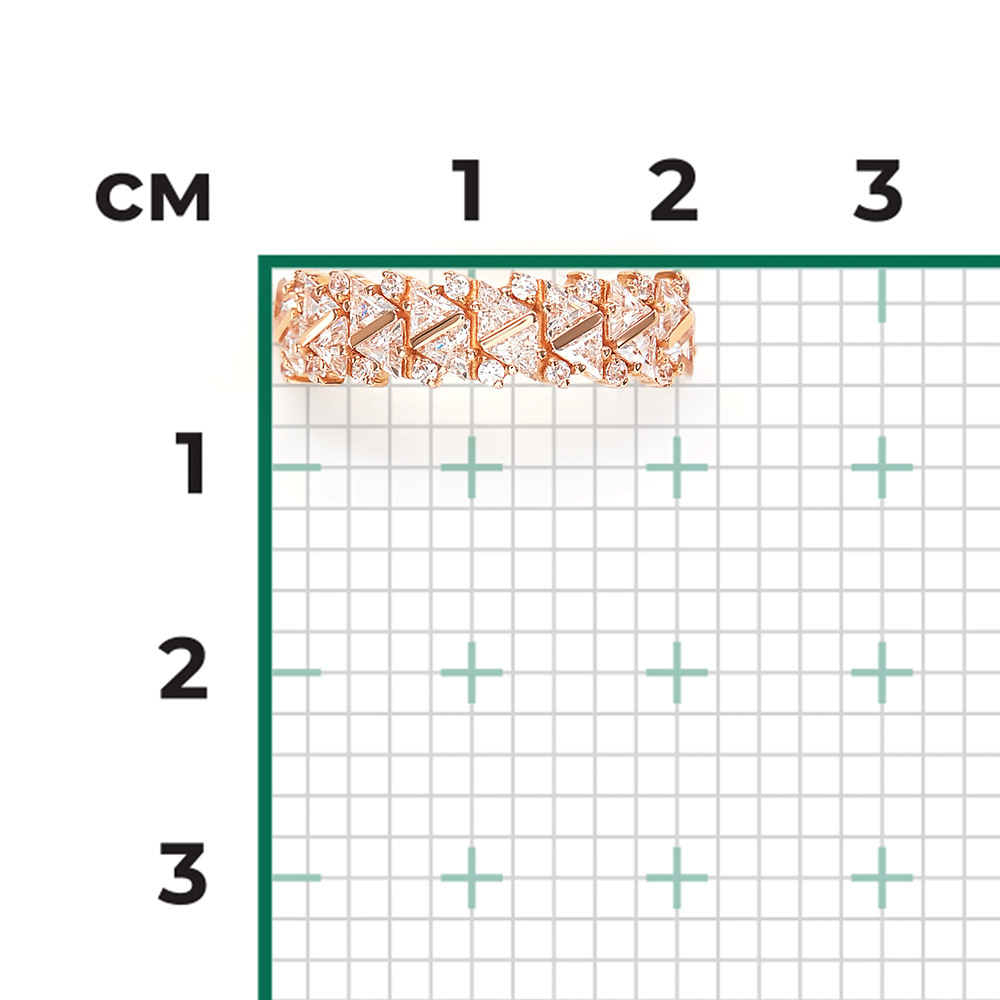 Кольцо из красного золота с фианитами 01-3935-00-501-1110-38