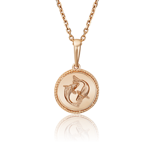 Подвеска «Знак зодиака Рыбы» из красного золота 03-3110-12-000-1110-66