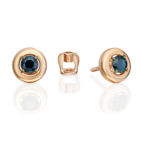 Серьги-пусеты из красного золота с сапфиром 02-5489-00-102-1110