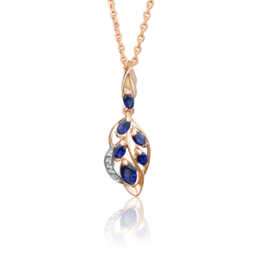 Подвеска из комбинированного золота с сапфирами и бриллиантами 03-2692-00-105-1111-30