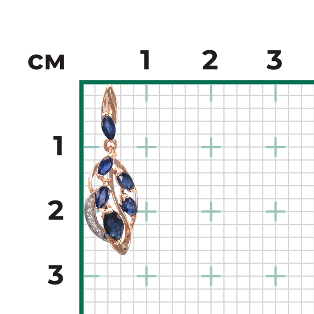 Подвеска из комбинированного золота с сапфирами и бриллиантами 03-2692-00-105-1111-30