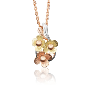 Подвеска «Цветы» из комбинированного золота 03-2693-00-000-1113-42