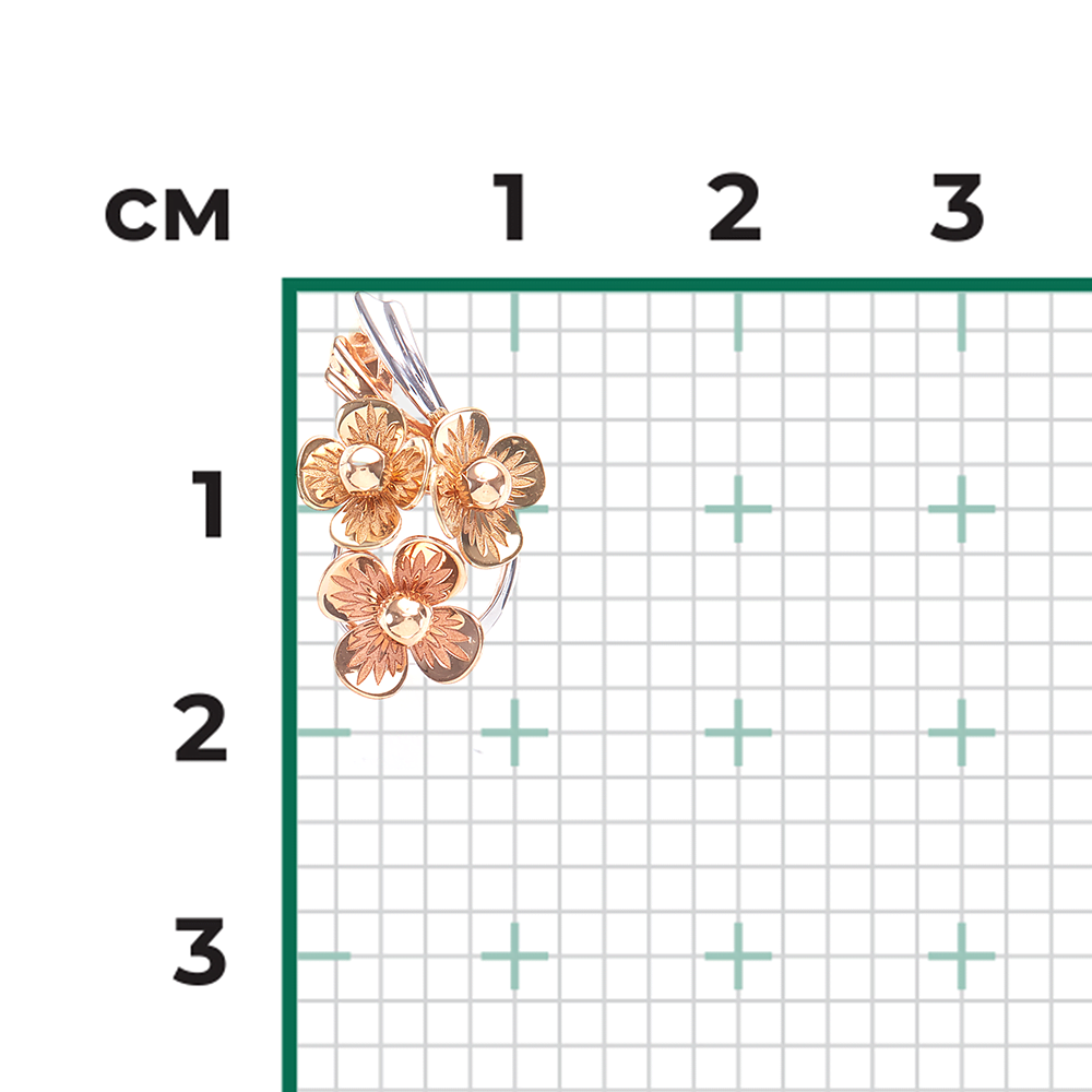 Подвеска «Цветы» из комбинированного золота 03-2693-00-000-1113-42