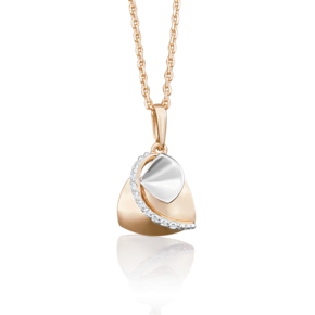 Подвеска из комбинированного золота с фианитами 03-2695-00-401-1111-03