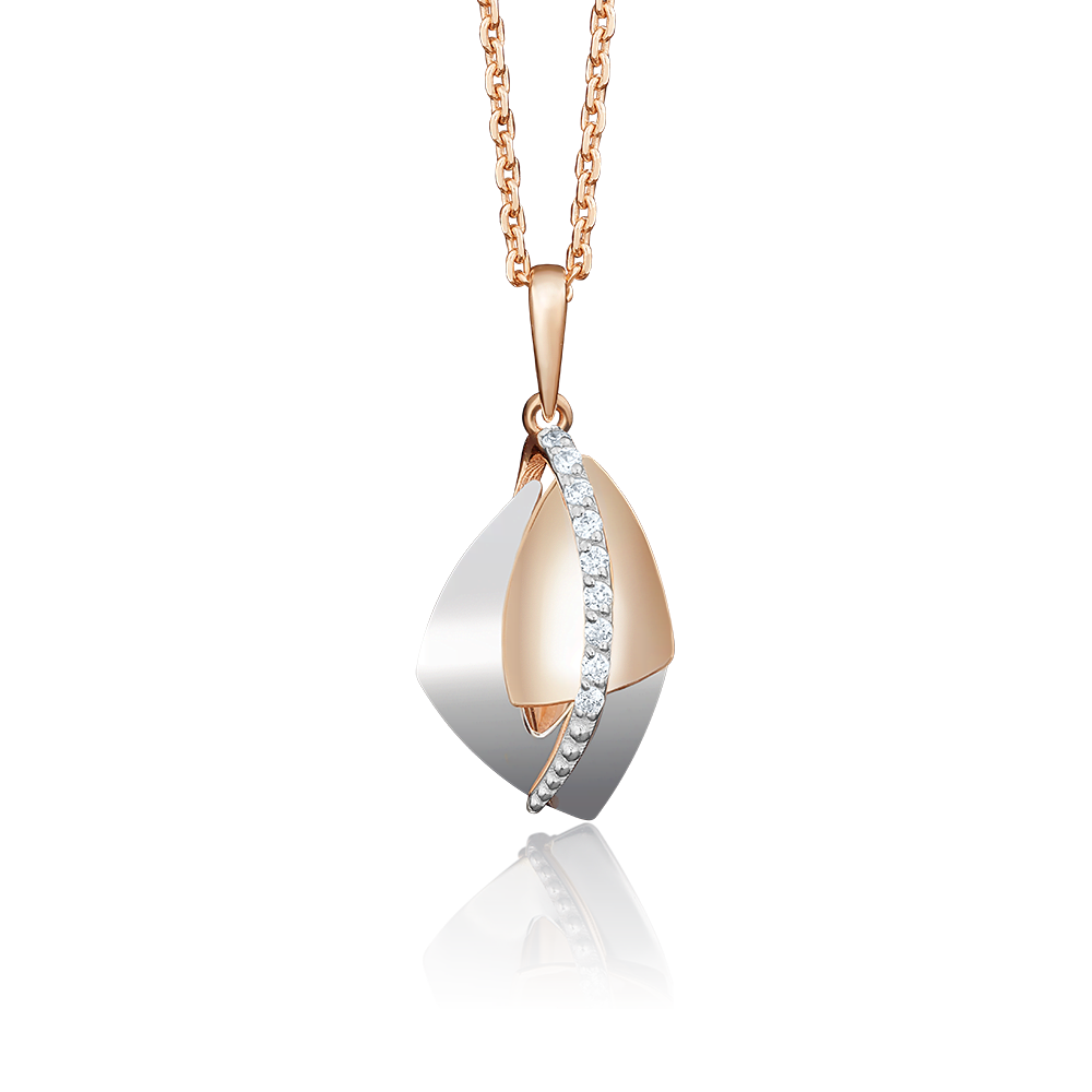 Подвеска из комбинированного золота с фианитами 03-2697-00-401-1111-03