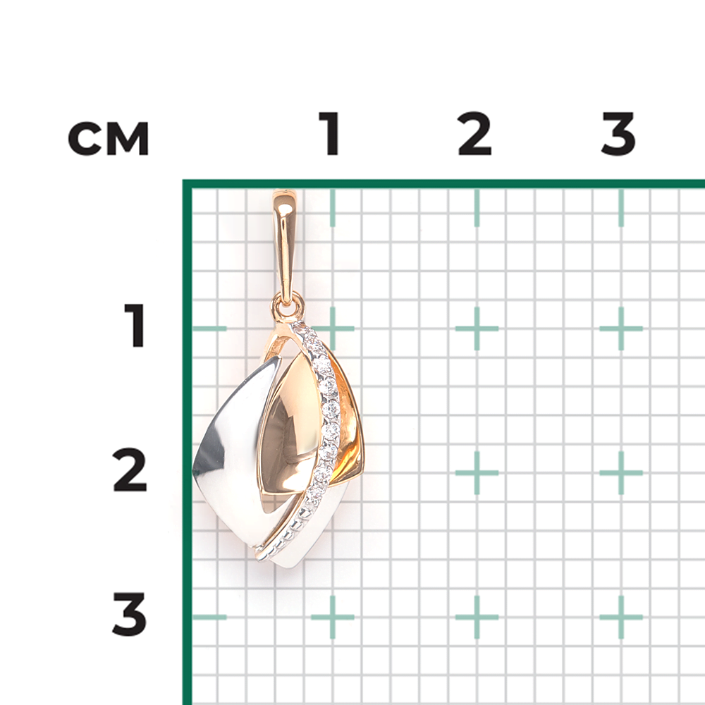 Подвеска из комбинированного золота с фианитами 03-2697-00-401-1111-03