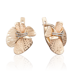 Серьги с английским замком из комбинированного золота 02-3998-00-000-1111-65