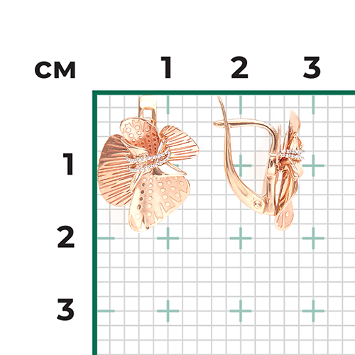 Серьги с английским замком из комбинированного золота 02-3998-00-000-1111-65