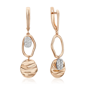 Серьги с английским замком из комбинированного золота с натуральными топазами white 02-4928-00-201-1111