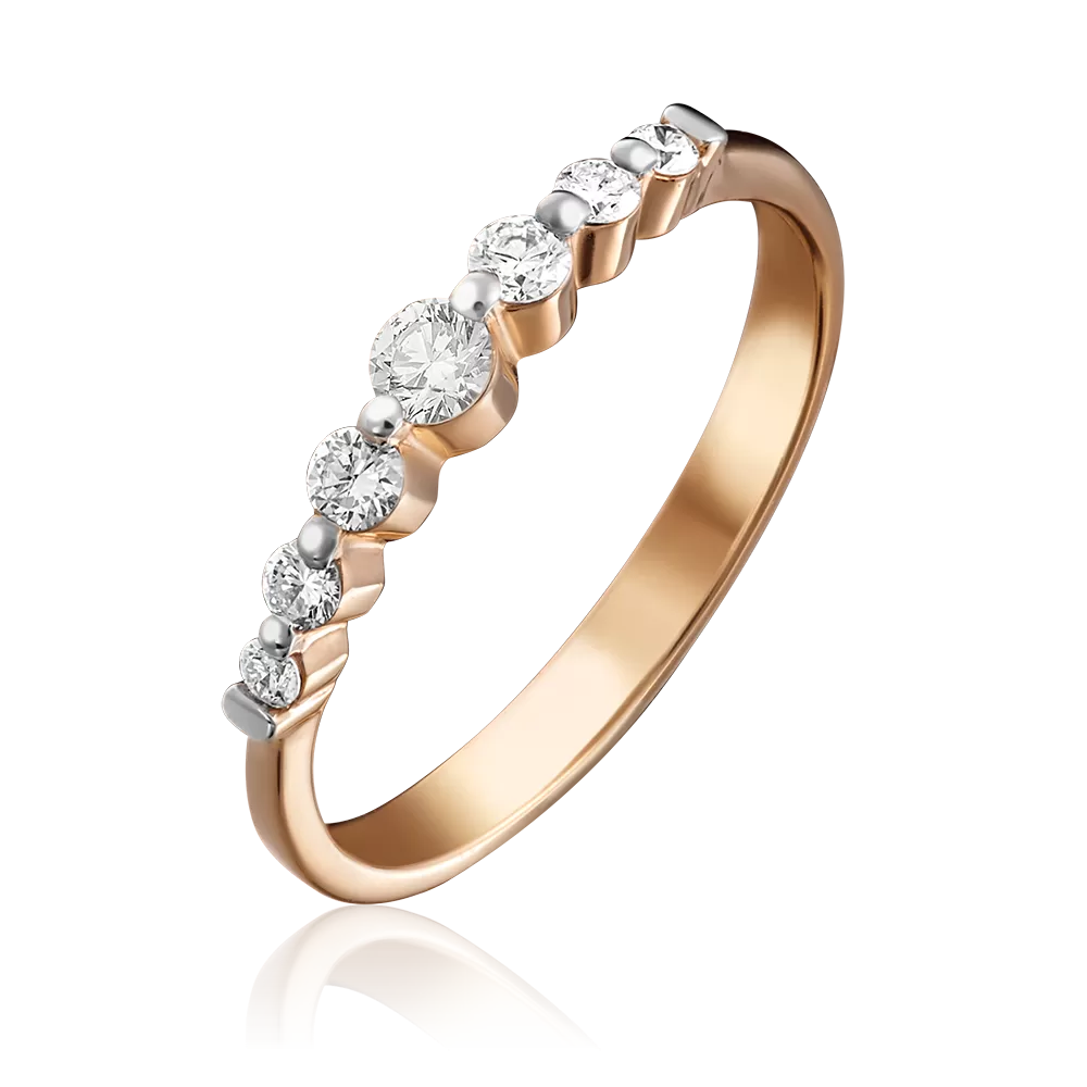 Кольцо из красного золота с бриллиантами 01-0612-00-101-1110-30