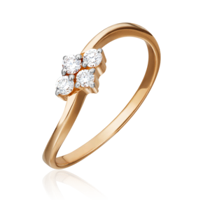 Кольцо из красного золота с бриллиантами 01-0618-00-101-1110-30