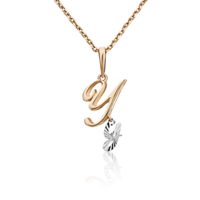 Подвеска «Буква У» из комбинированного золота 03-2950-У-000-1111