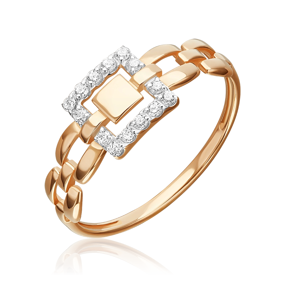 Кольцо из красного золота с фианитами 01-5943-00-401-1110