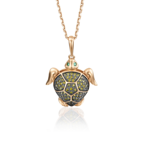 Подвеска «Черепаха» из красного золота с фианитами 03-2489-00-404-1110-33