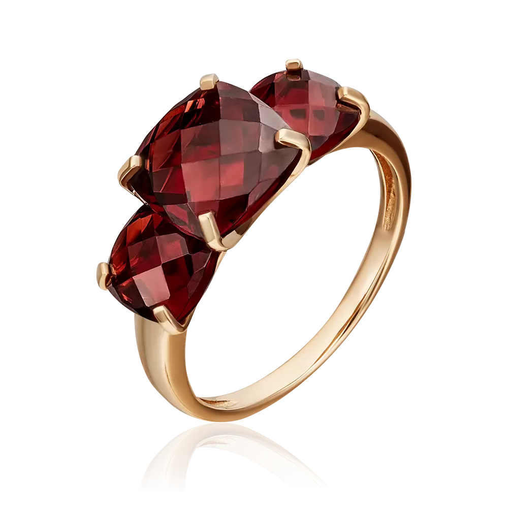 Кольцо из красного золота с гранатами 01-5392-00-204-1110-46