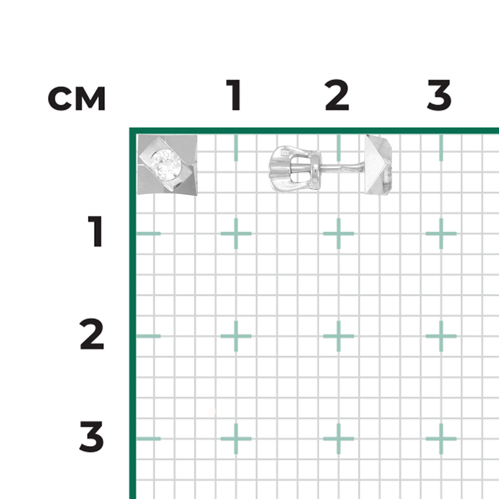 Серьги-пусеты из белого золота с бриллиантом 02-4014-00-101-1120-30