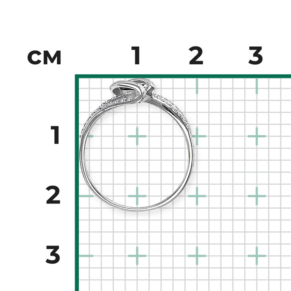 Кольцо из белого золота с сапфиром и бриллиантами 01-1609-00-105-1120-30