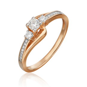 Кольцо из красного золота с бриллиантами 01-1599-00-101-1110-30