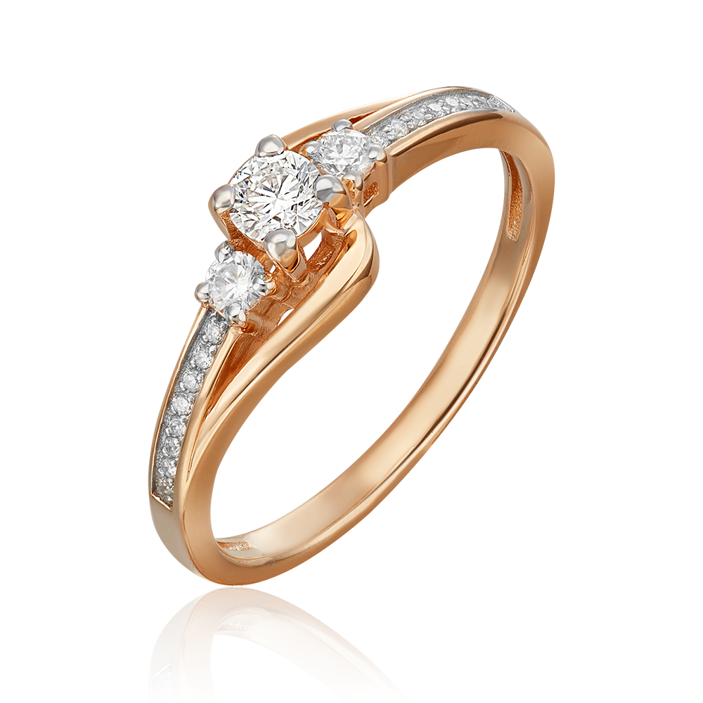 Кольцо из красного золота с бриллиантами 01-1599-00-101-1110-30