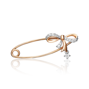 Брошь-булавка «Бант» из комбинированного золота с фианитами 04-0116-00-401-1111-03