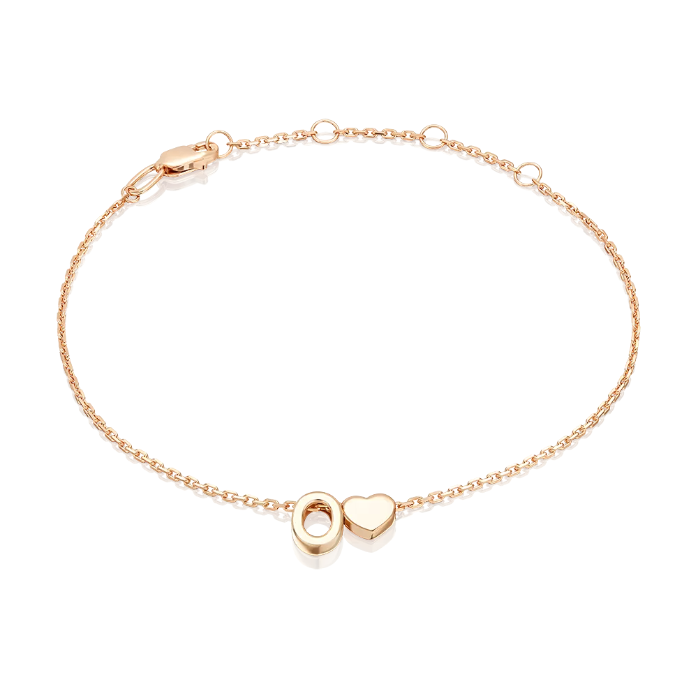 Браслет «Буква О» из красного золота 05-0858-О-000-1110