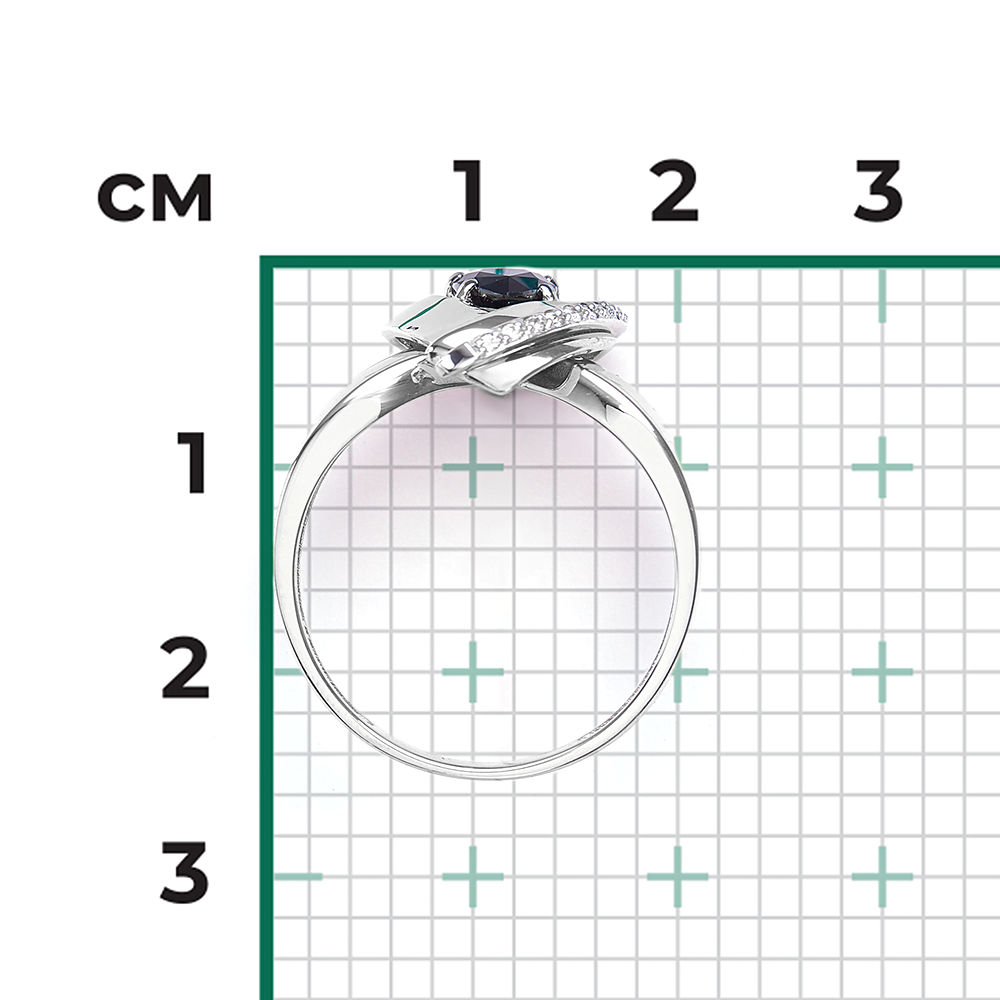 Кольцо из белого золота с сапфиром и бриллиантами 01-5719-00-105-1120