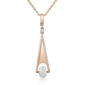 Подвеска из комбинированного золота с натуральными топазами white