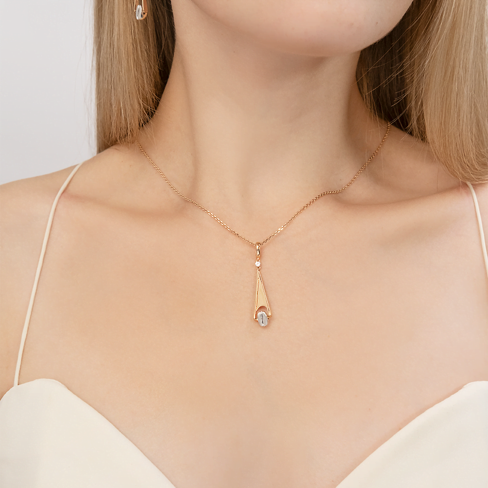 Подвеска из комбинированного золота с натуральными топазами white 03-3319-01-201-1111