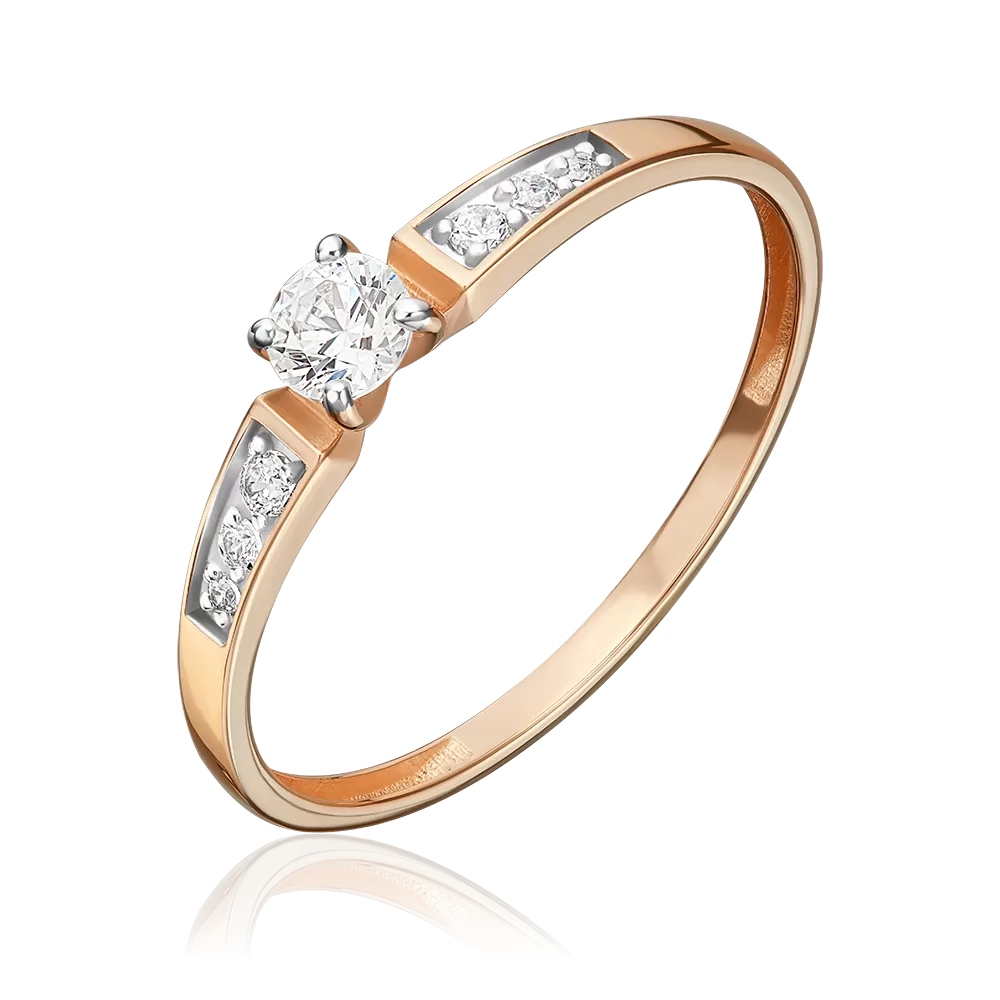 Кольцо из красного золота с фианитами 01-5982-00-401-1110