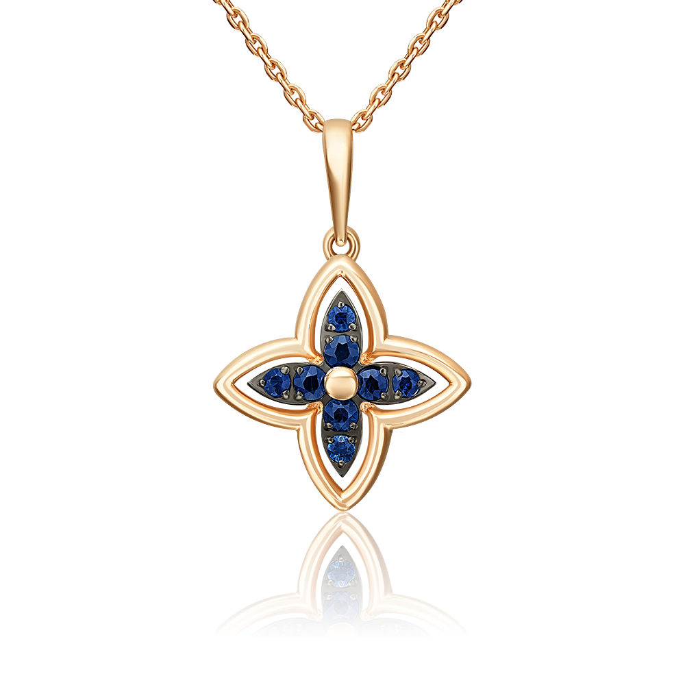 Подвеска из красного золота с сапфирами 03-3634-00-102-1110