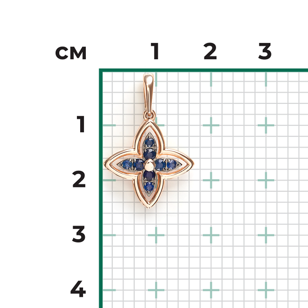 Подвеска из красного золота с сапфирами 03-3634-00-102-1110