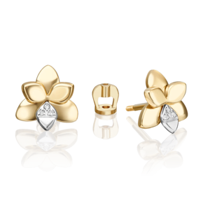 Серьги-пусеты из комбинированного золота с бриллиантами 02-4995-00-101-1121