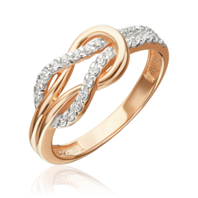 Кольцо из красного золота с фианитами 01-5926-00-401-1110