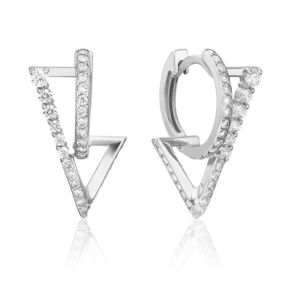 Серьги с английским замком из серебра с фианитами 02-5143-00-401-0200